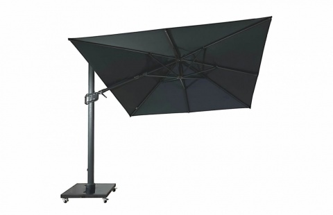 Umbrela de soare 3x3m pentru terasa si gradina, aluminiu, pliabila, culoare gri antracit, include suport de granit 15