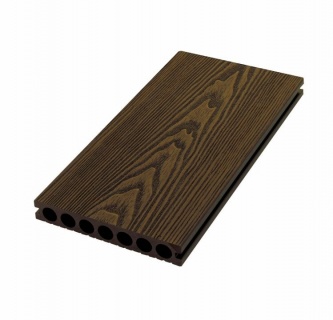 Deck WPC o latura 3D lemn  una riflata  culoare maro  23x150x3000/4000 mm  RW_WPC_B