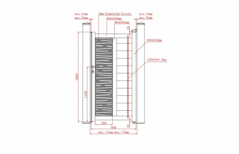 Set porti metalice din aluminiu, gri antracit, model Poseidon 6