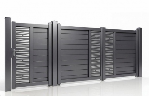 Set porti metalice din aluminiu, gri antracit, model Poseidon 1