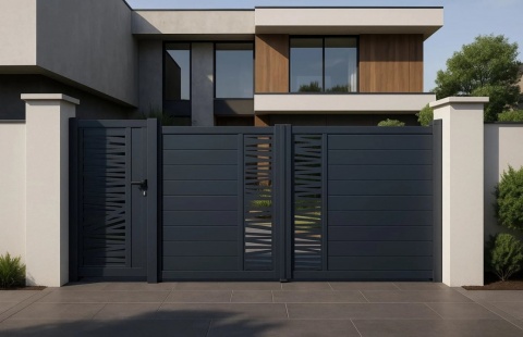 Set porti metalice din aluminiu, gri antracit, model Poseidon 2