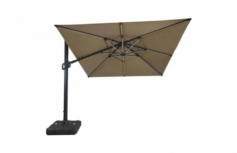 Umbrela de soare 3x3m pentru terasa si gradina, aluminiu, pliabila, culoare kaki, include suport de plastic 2