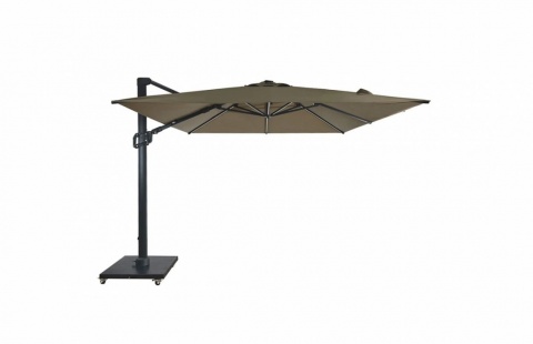 Umbrela de soare 3x3m pentru terasa si gradina, aluminiu, pliabila, culoare kaki, include suport de granit 1