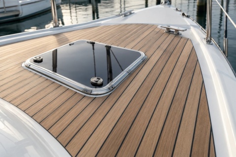 Lamelă deck nautic din tec cu debitare radială, 8&times;50&times;2700 mm 2