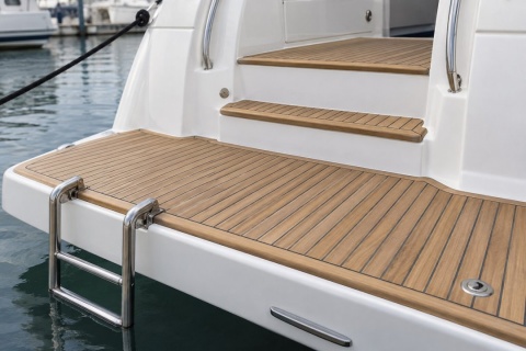Lamelă deck nautic din tec cu debitare radială, 8&times;41&times;1800 mm 2