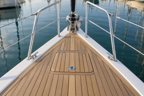 Lamelă deck nautic din tec cu debitare radială, 10&times;50&times;2700 mm 2