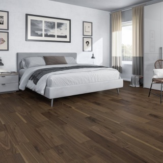 Parchet stratificat nuc american Lanzarote, Heritage DREAM, montaj clasic, periat și lacuit, 400-1200x150x14/3 mm, HERDRE-LAN01 2