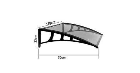 Copertină Lilly 700 &times; 1200 mm, policarbonat transparent, 23-705/T 1