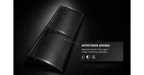 Copertină metalică modulară 700 &times; 2400 mm cu policarbonat fumuriu, 23-707 3