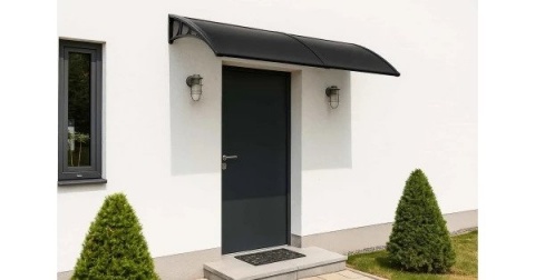 Copertină metalică modulară 700 &times; 2400 mm cu policarbonat fumuriu, 23-707 2