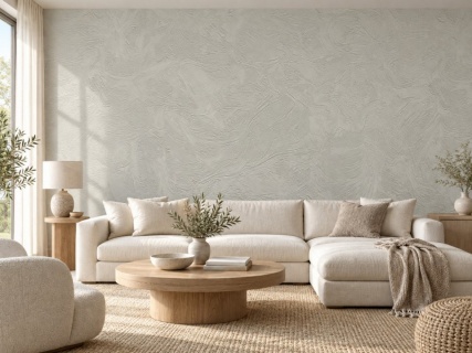 Tapet alb-unt cu efect de vopsea decorativă Zambaiti Metropolis 2, cod Z21114 2