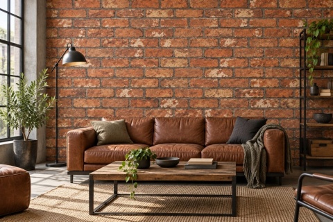 Tapet cărămidă roșie rustică Rasch Selection, cod 278217 2