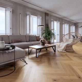 Parchet stratificat stejar Heritage Style M Herringbone Bastia, CD, periat și lăcuit mat, 600 &times; 90 &times; 10/4 mm, HERSTM-OAK630 1
